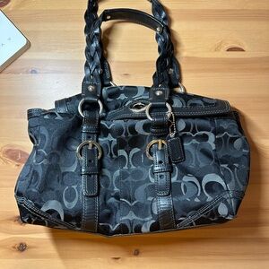 COACH Chelsea Optic Signature Jacquard Satchel Fold Over Purse